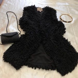 Like New Black Fur Vest - So Cozy,  Faux Fur